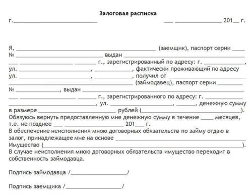 Образец идеальной расписки. Расписка о получении денег в долг