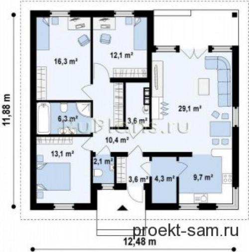 Удобная планировка дома 8 .  Удобная планировка одноэтажного дома