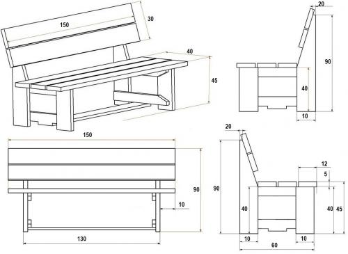 Лавочка своими руками. Современные конструкции садовых скамеек, изготовление своими руками