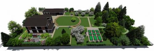 Готовые проекты участков 15 соток. Постройки на участке 17