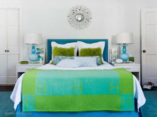 Детская для девочки в зелено-голубой гамме 03