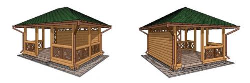 Проекты беседок из дерева с мангалом и барбекю из кирпича. Какие бывают беседки 10