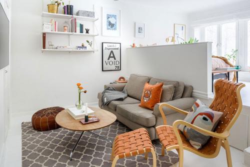 Душевный интерьер небольшой квартиры в Стокгольме (40 кв. м) 03