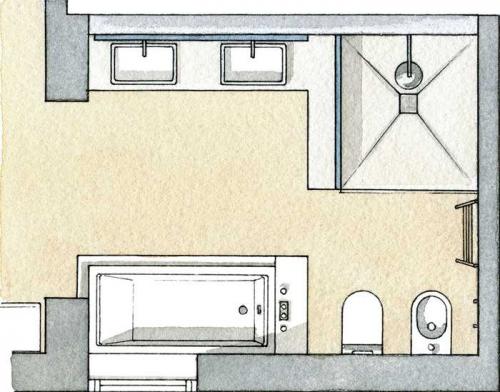 Ванная, совмещенная со спальней 06