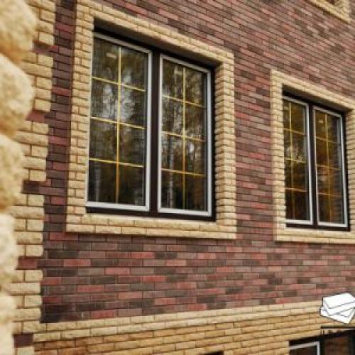Отделка окон кирпичом выпуклой формы. Отделка оконных проемов