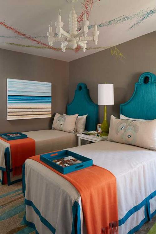 Красивые оттенки в оформлении детской 03