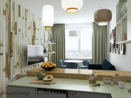 Прекрасный интерьер однокомнатной квартиры 02