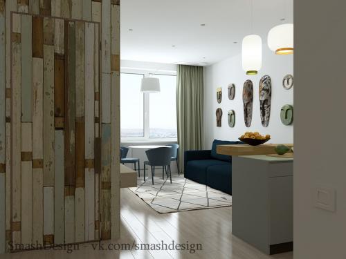 Прекрасный интерьер однокомнатной квартиры 06