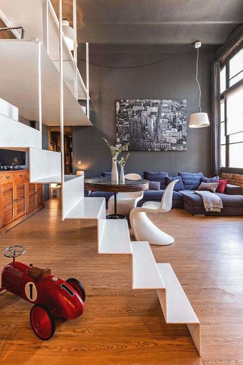 Двухуровневый лофт в Барселоне: компактно и очень стильно 03