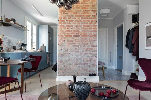 Красивый интерьер в оттенках синего (47 кв. м) 15