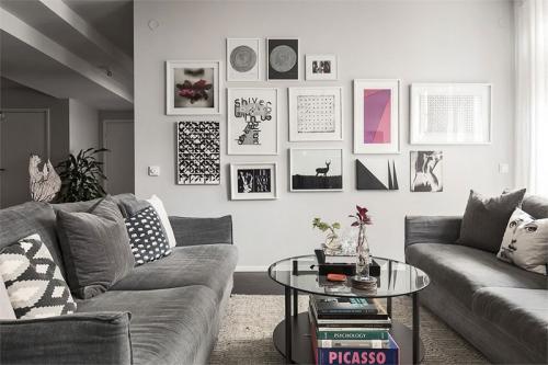 Черно-белая квартира с домашним офисом 06