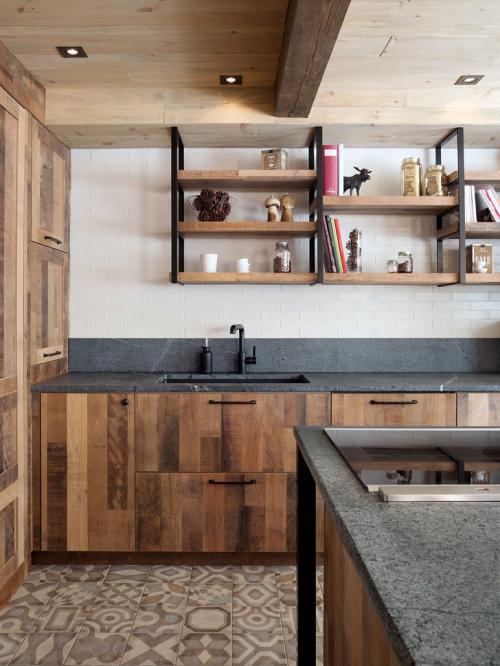 Грубая деревянная кухня шеф-повара 02