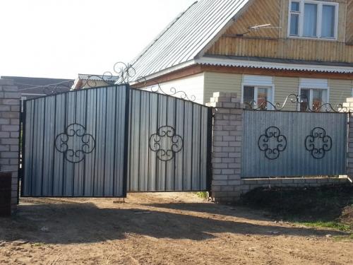 Ворота распашные из профнастила своими руками чертежи. Ворота из профнастила — 135 фото, как установить своими руками разные типы ворот