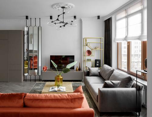 Модный интерьер со спрятанной кроватью в Киеве (60 кв. м) 01