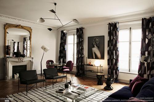 Игра на контрастах: интересная черно-белая квартира в Париже (75 кв. м) 04