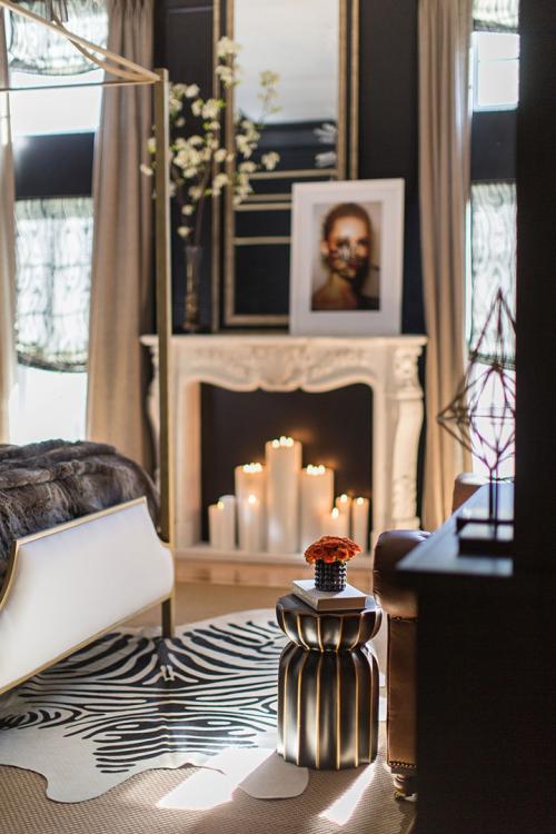 Гламурная спальня в темных тонах 01