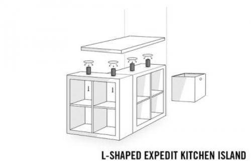 Кухни икеа с островом. Стандартный стол IKEA в кухонный остров меньше чем за час