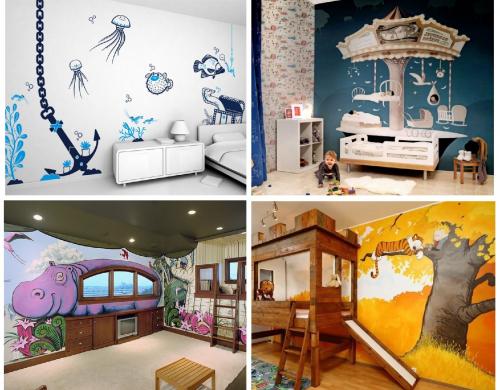 Роспись стен в детской. Росписи стен детских комнат в СПб. Мои работы 01