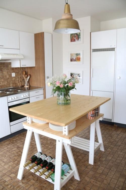 Кухни икеа с островом. Стандартный стол IKEA в кухонный остров меньше чем за час