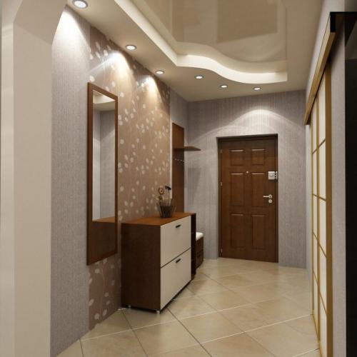 Натяжные потолки в узкой прихожей. Натяжные потолки в прихожей фото