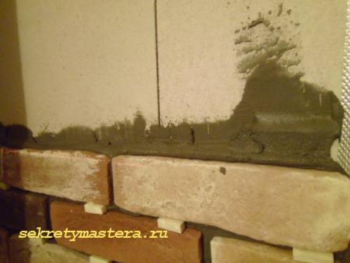 Укладка декоративного кирпича без швов. Укладка декоративного кирпича