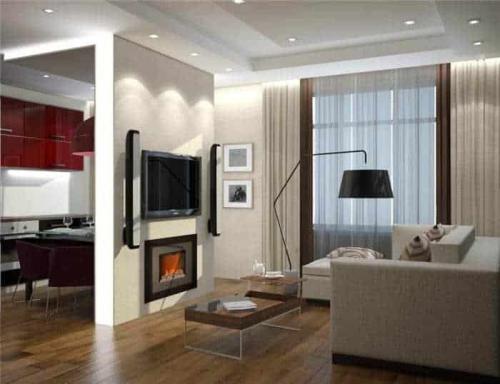 Зонирование кухни и гостиной перегородкой. Варианты зонирования