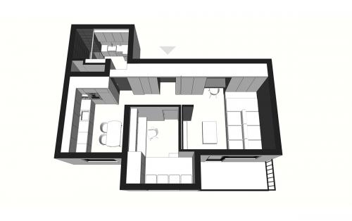 Черно белый интерьер квартиры. Оригинальное решение для интерьера маленькой квартиры