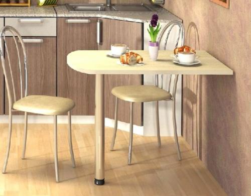 Полукруглый стол к стене. Виды