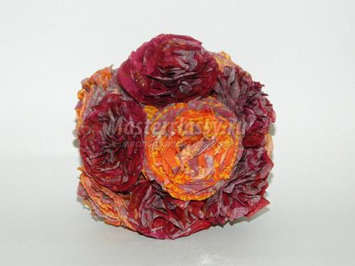 Топиарий из салфеток: мастер-класс по созданию бумажных цветов