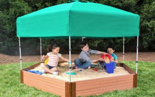 Грибок для песочницы своими руками. Как построить простую песочницу с крышкой