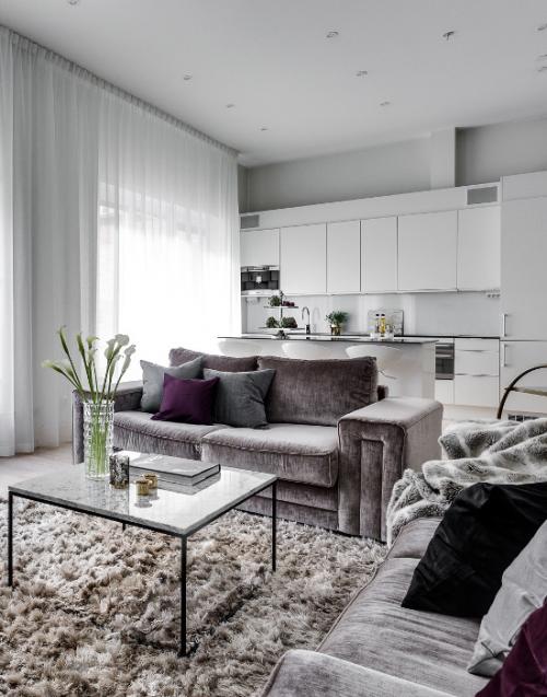 Объединять ли кухню с гостинной в трешке. Вариант №2. Объединенные кухня и гостиная