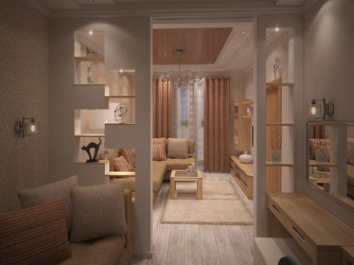 Разделение комнаты на 2 зоны гипсокартоном. Виды зонирования