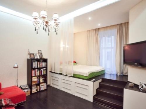 Гостиная и спальня совмещенная. Как выглядит совмещенная спальня с гостиной? 07