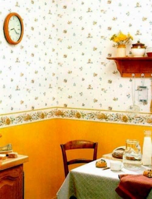 Обои в мелкий цветочек в интерьере. Выбор стиля 01