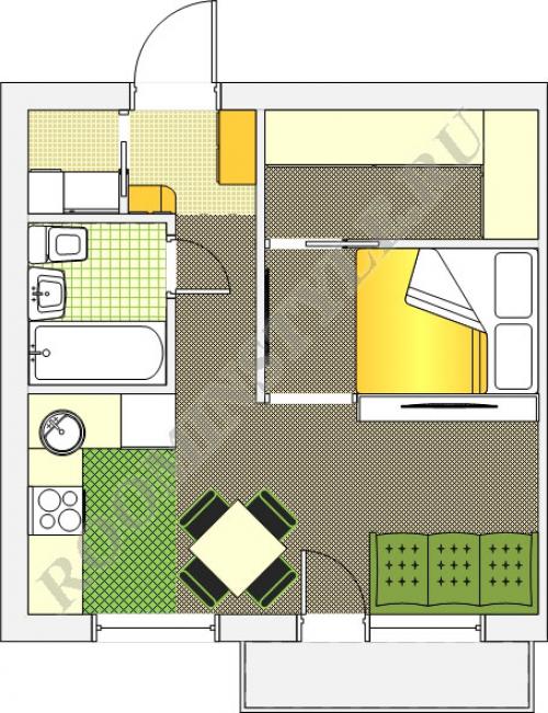 Планировка однокомнатной квартиры в хрущевке. 3 варианта перепланировки однокомнатной квартиры хрущевки 01 Планировка однокомнатной квартиры в хрущевке. 3 варианта перепланировки однокомнатной квартиры хрущевки 01