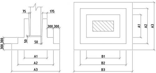 Фундамент стаканного типа под колонну 400х400. Фундаменты