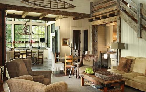 Интерьер современный в деревянном доме. Создаем стильный интерьер деревянного дома 25