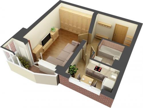 Дизайн 1 комнатной квартиры П-44. Что стоит знать перед планировкой и созданием дизайна квартиры типа п44т