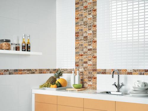 Имитация плитки на кухне. Отделка кухни кафелем: 10 модных идей