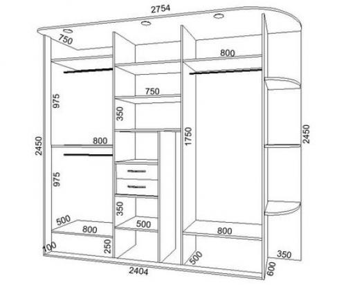 Встроенный в нишу шкаф с распашными дверями своими руками. Составление проекта