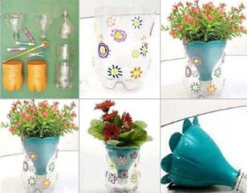 Сделать вазу из пластиковой бутылки своими руками. Ваза из пластиковой бутылки 25