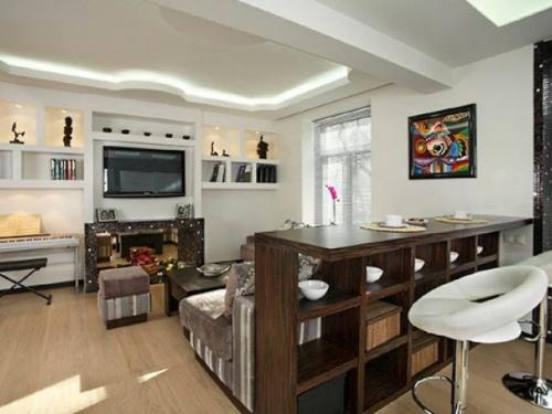 Кухня с диваном и барной стойкой. Нюансы планировки кухни-гостиной и барной стойки в дизайне интерьера