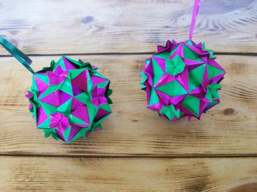 Шары из Бумаги пошагово. Новогодние Шары Из Бумаги Без Основы - Мастер-классы