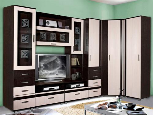 Угловой шкаф-купе в интерьере гостинной. Угловой шкаф в гостиную — современные варианты