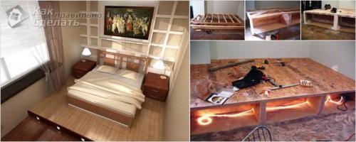 Подиум, как сделать в квартире. Значение подиума в интерьере 03