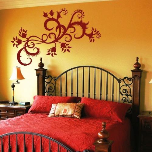 Цветы на стене нарисованные. Основные виды трафаретов