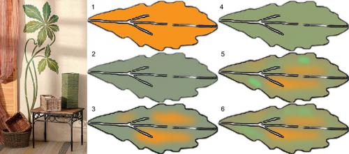 Цветы на стене нарисованные. Основные виды трафаретов 12