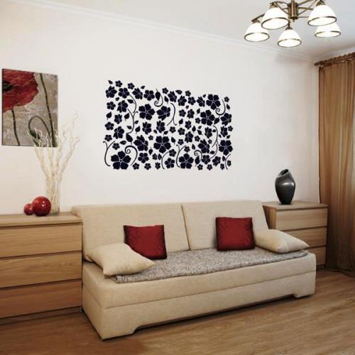 Цветы на стене нарисованные. Основные виды трафаретов