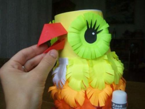 Объемный попугай из бумаги. Простой попугай своими руками из бумаги