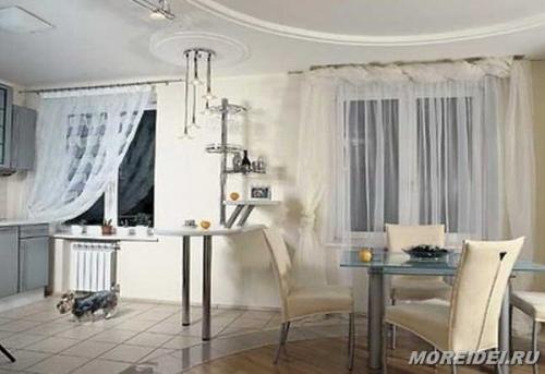 Однокомнатной квартиры дизайн кухни. Зонирование 06